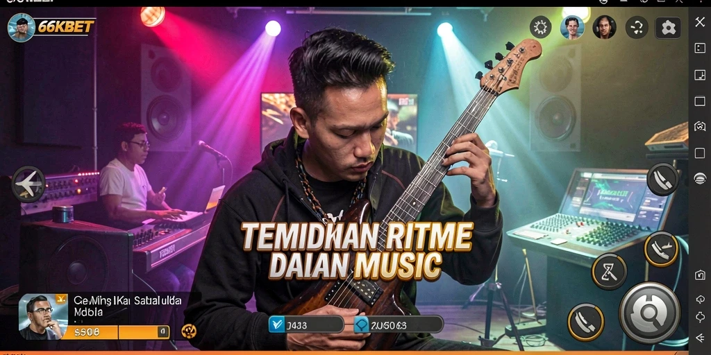Screenshot gameplay 66KBET menampilkan pengguna bermain musik dengan antusias.