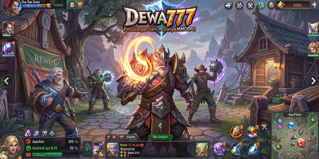 Screenshot utama DEWA777 menampilkan aksi seru dalam gameplay MMORPG.