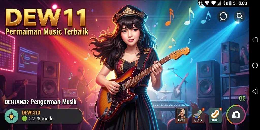 Gameplay DEWI11 yang seru dan interaktif dengan musik.
