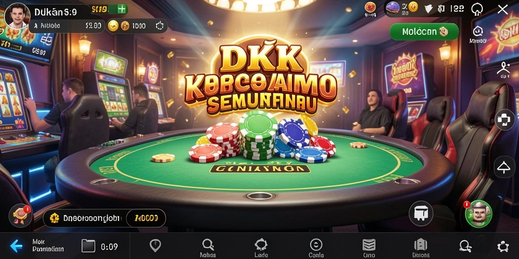 Tampilan sinematik dari gameplay Kasino yang menegangkan.