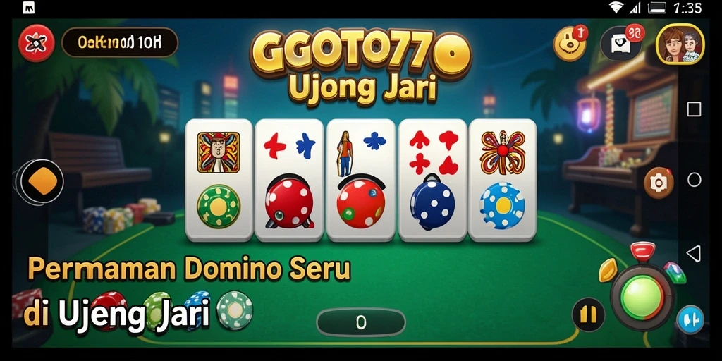 Tampilan gameplay seru GOTO77 dengan domino yang menarik