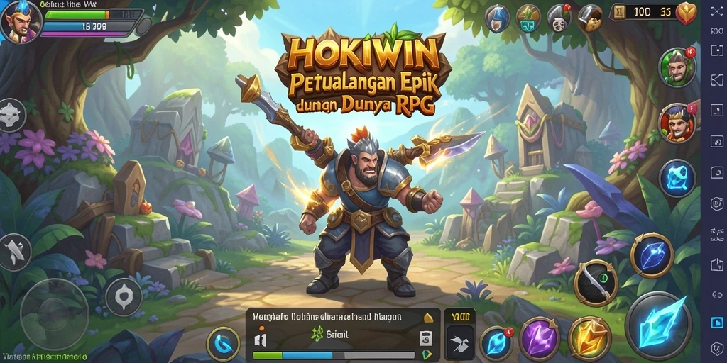 Tangkapan layar HOKIWIN menunjukkan aksi pertempuran intens di dunia RPG yang menakjubkan.