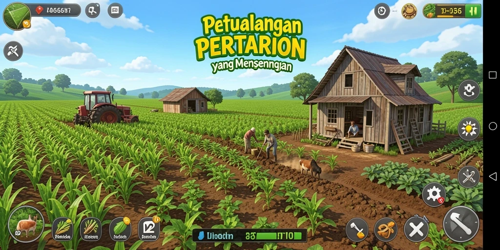 Screenshot gameplay ID66 menampilkan aktivitas bertani yang seru dan interaktif.