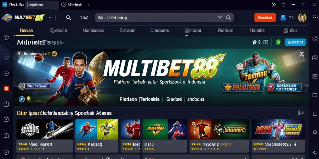 Screenshot utama MULTIBET88 menampilkan tampilan antarmuka taruhan olahraga.