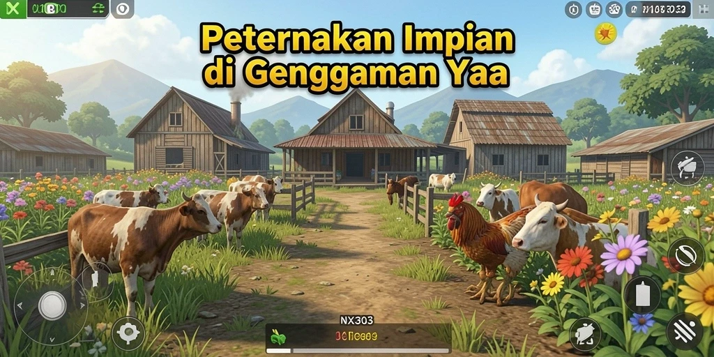 Tangkapan layar gameplay NX303 menampilkan aktivitas pertanian yang menarik dan interaktif.