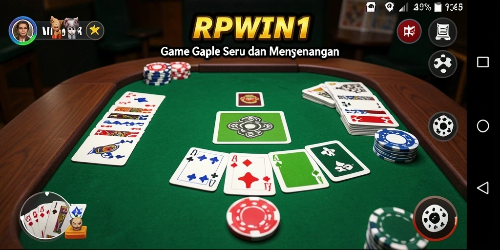 Tampilan gameplay seru Gaple di RPWIN1.
