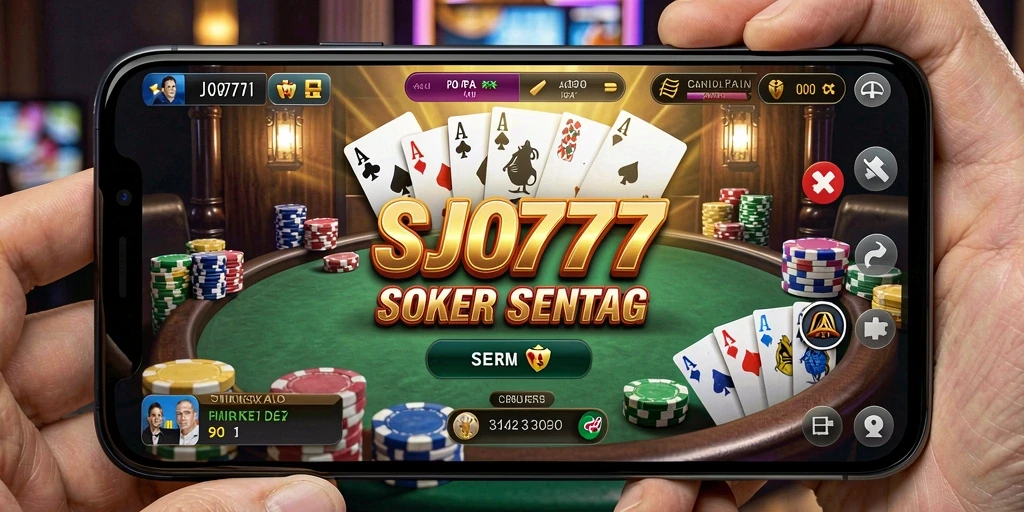 Tampilan menarik dari gameplay poker di SJO777.