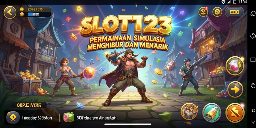 Tampilan gameplay SLOT123 yang menakjubkan dan interaktif.