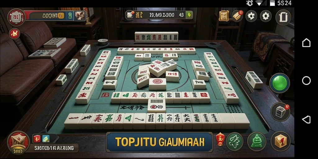 Screenshot gameplay TOPJITU menampilkan keseruan permainan Mahjong.
